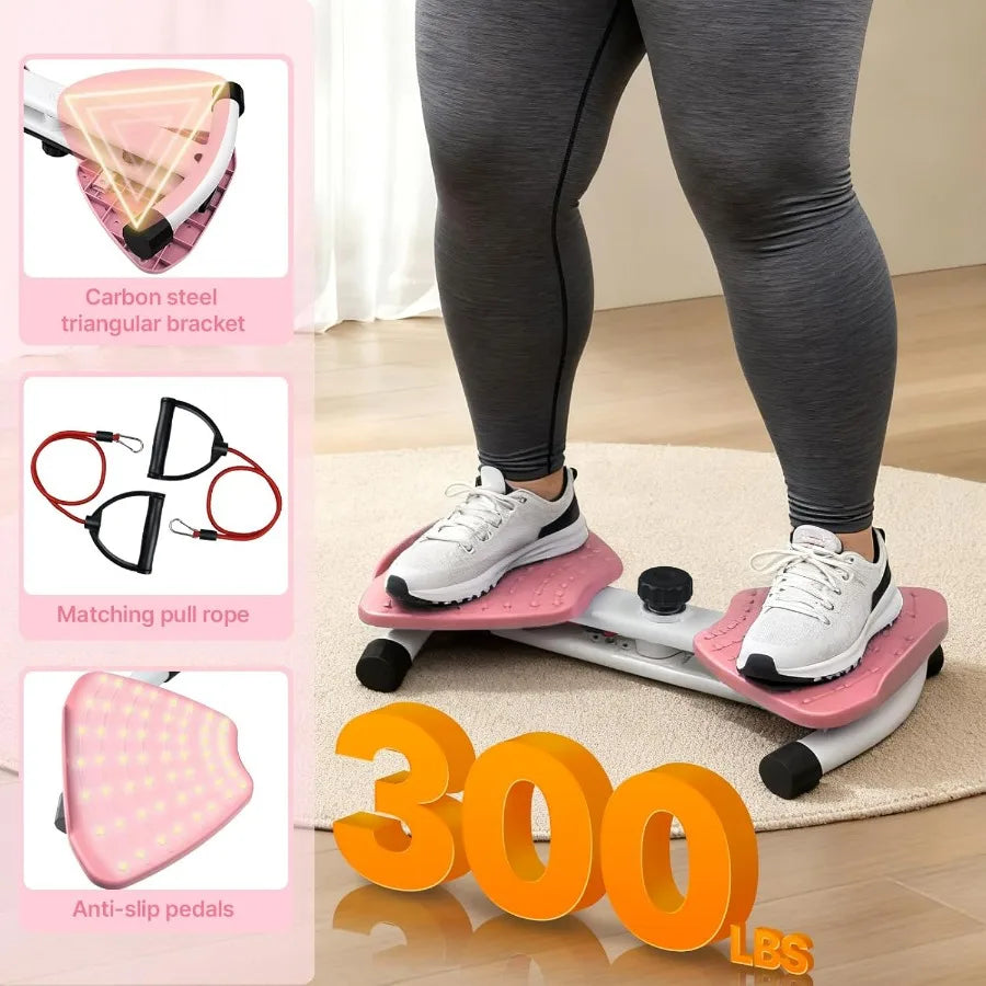 Waist Twister Machine with 300 lbs Weight Capacity, Abs Workout for Slim Waist and Core Ab Exercise, Noiseless Home Gym Exercise