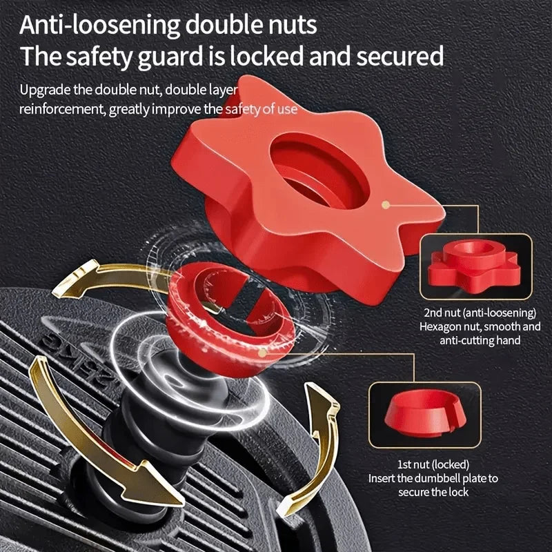 Adjustable Dumbbell Set, 90 Lbs Free Weight Set with Upgrade Nuts, 4-in-1 Weight Set Can Be Used As Kettlebell, Barbell, Push