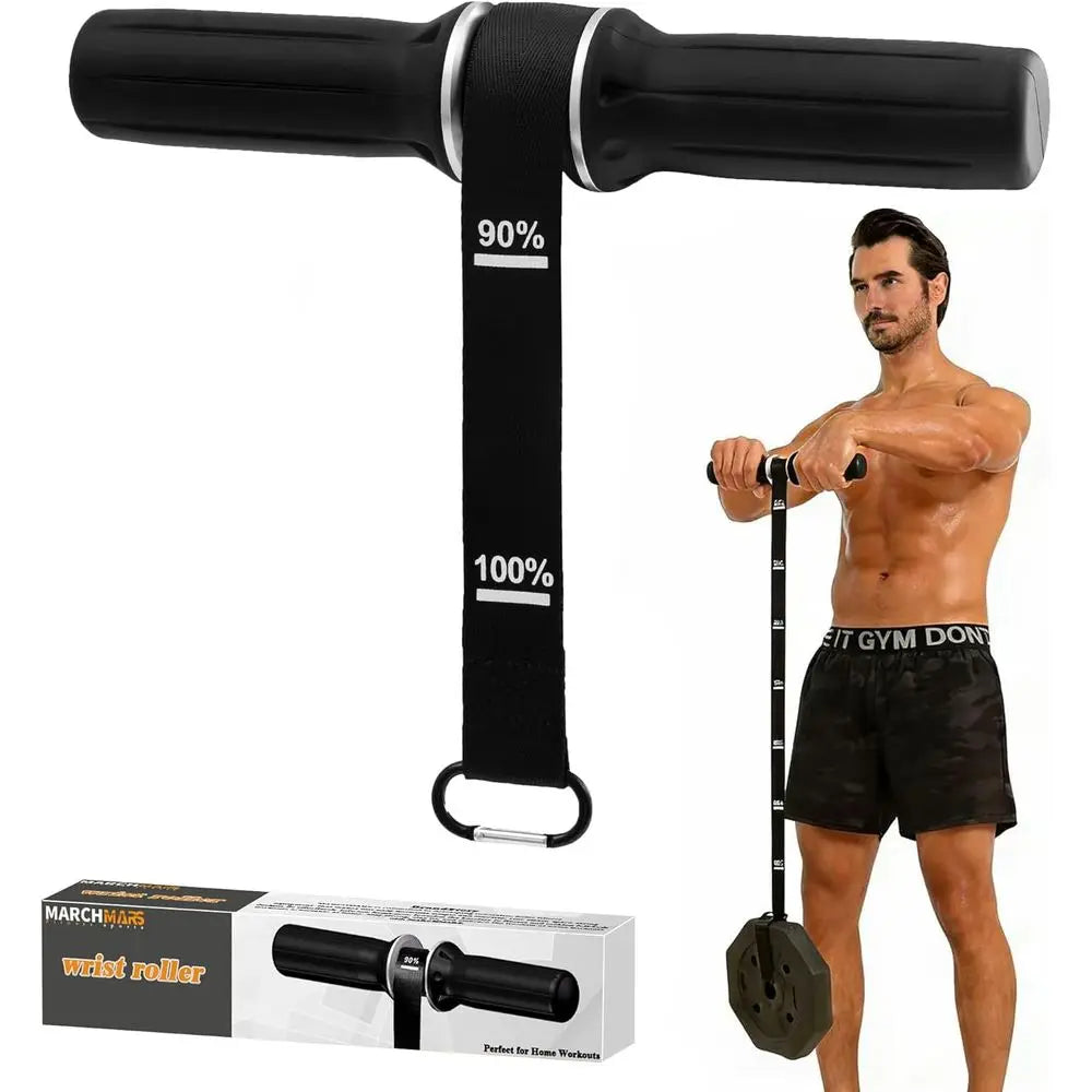 Forearm Strengthener & Exerciser, Wrist Roller with Silicone Grip, Heavy-Duty Strap for Grip Strength and Muscle Recovery
