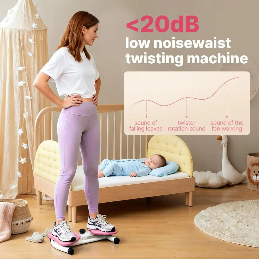 Waist Twister Machine with 300 lbs Weight Capacity, Abs Workout for Slim Waist and Core Ab Exercise, Noiseless Home Gym Exercise