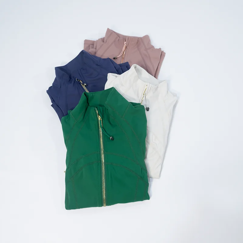 Women's Stand Collar Jacket Gym Workout Long Sleeve Top, Casual Sporty Style, Perfect for Fitness & Training