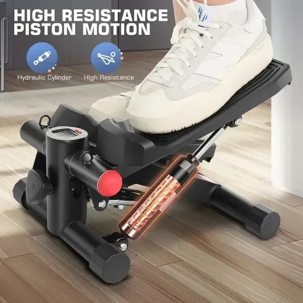 Upgraded Hydraulic Silent Stepper with LCD Display, 330lbs Capacity, Foldable Leg Exercise Machine for Home Fitness Training