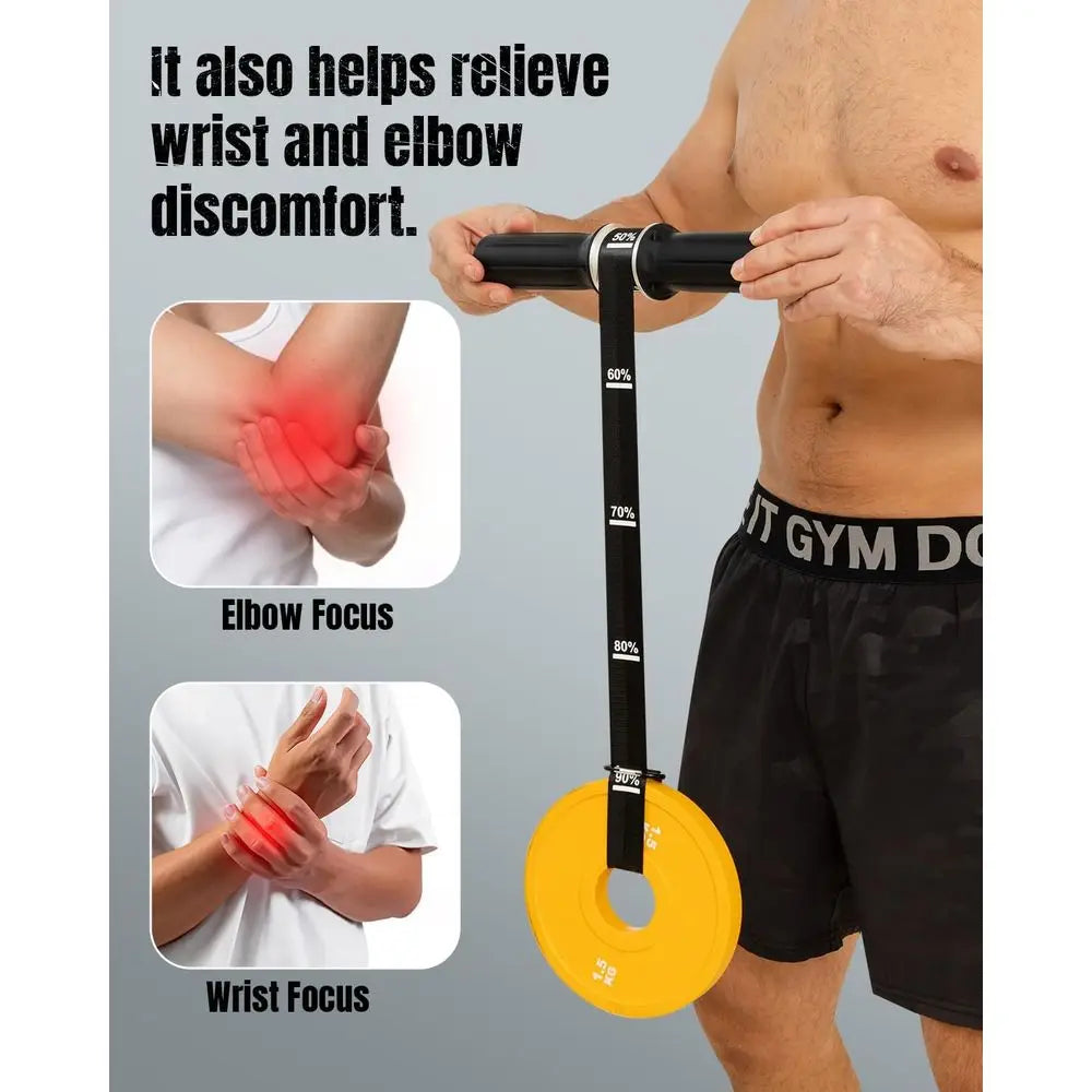 Forearm Strengthener & Exerciser, Wrist Roller with Silicone Grip, Heavy-Duty Strap for Grip Strength and Muscle Recovery